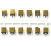 Микробисер ЯМАН куб, d-2.8 мм, золотой, подвеска короткая, 12 шт Я-МБ30