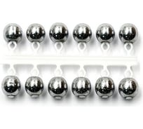 Микробисер шар ЯМАН d-4 мм, серебряный, подвеска короткая, 12 шт Я-МБ36