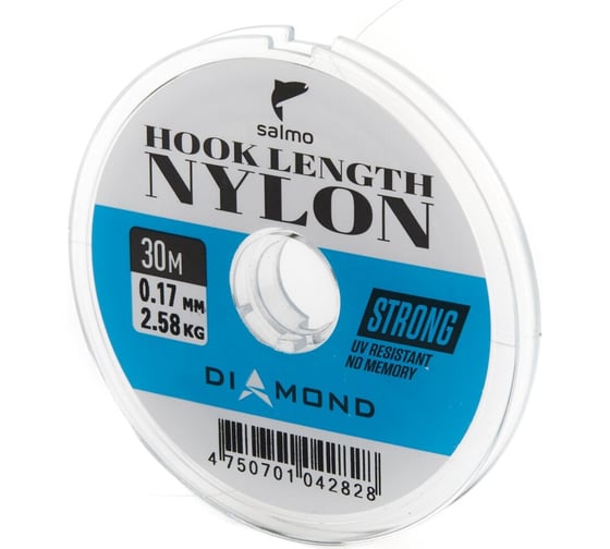 Монофильная леска Salmo Diamond HOOK LENGTH NYLON 30 м, 0.17 мм 4029-017