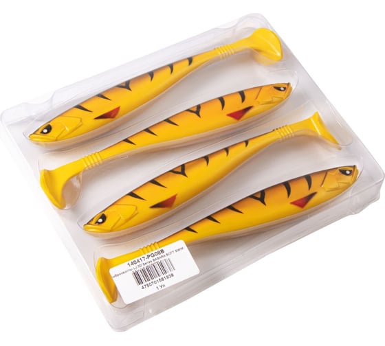 Виброхвосты Lucky John LJ 3D Series BASARA SOFT SWIM 7.5in (19.05)/PG08, 4 шт 140417-PG08B