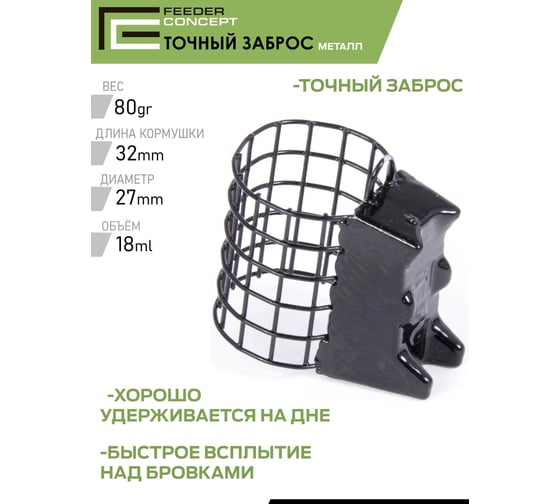 Фидерные кормушки FEEDER CONCEPT FC M1 металл, 40г/60г/80г, 3 шт FCMC-M1PC1-SET