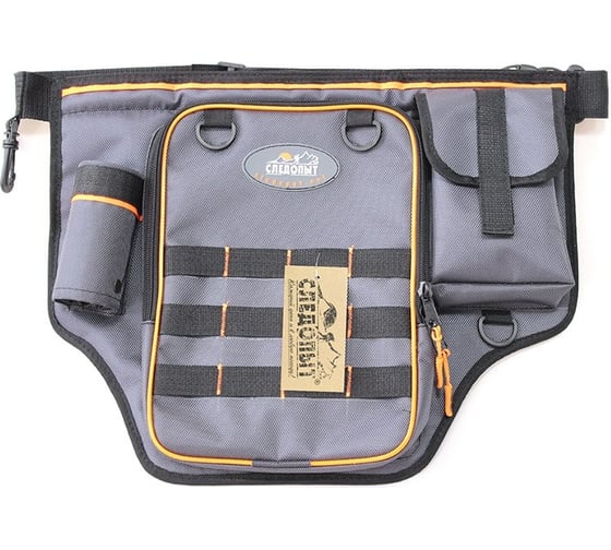 Рыболовная поясная сумка Следопыт fishing belt bag light, 44x35x6 см, серый + 1 коробка luno 2 PF-BPO-03 1