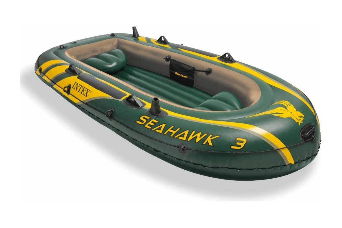 Надувная лодка Intex Seahawk 3 Set до 360 кг 295x137x43 см + весла/насос  68380 - выгодная цена, отзывы, характеристики, фото - купить в Москве и РФ