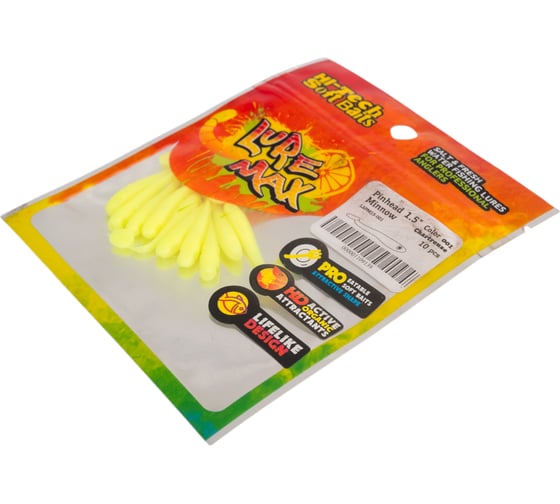 Мягкие приманки LureMax PINHEAD MINNOW 1.5''/3.5 см, Chartreuse 10 шт. LSPM15-001
