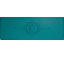 Коврик для йоги INEX Yoga PU Mat полиуретан c гравировкой, 185x68x0.4 см, бирюзовый HG PUMAT-157 18-68-04