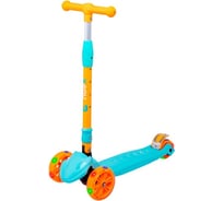 Трехколесный самокат Ridex Bunny, 135/90 мм, голубой/оранжевый УТ-00018425