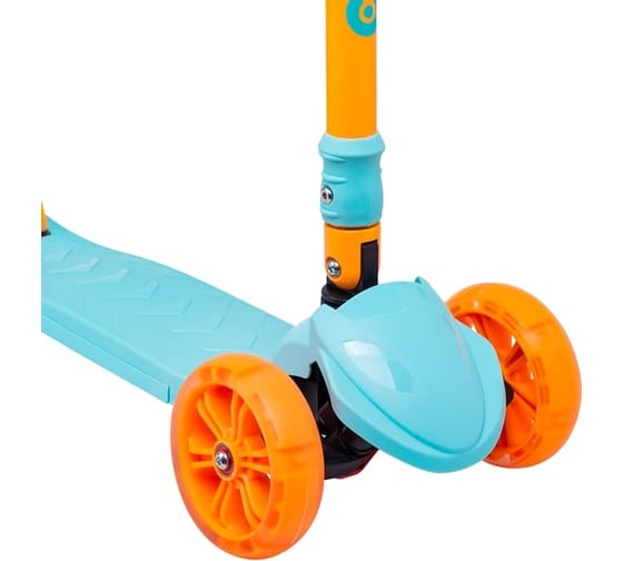 Трехколесный самокат Ridex Bunny, 135/90 мм, голубой/оранжевый УТ-00018425