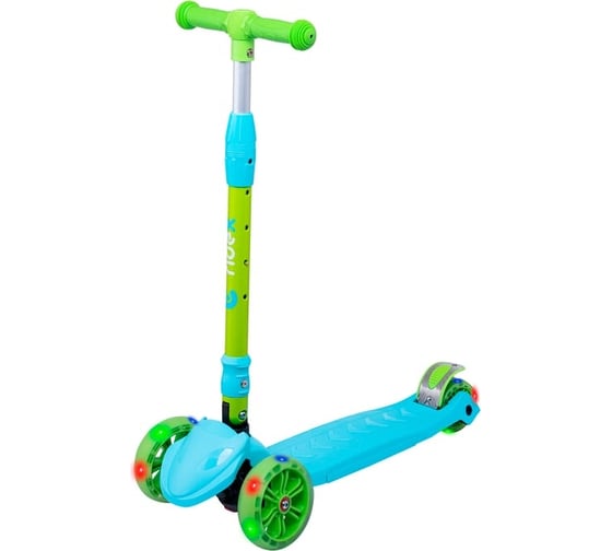 Трехколесный самокат Ridex Bunny, 135/90 мм, голубой/зеленый УТ-00018426