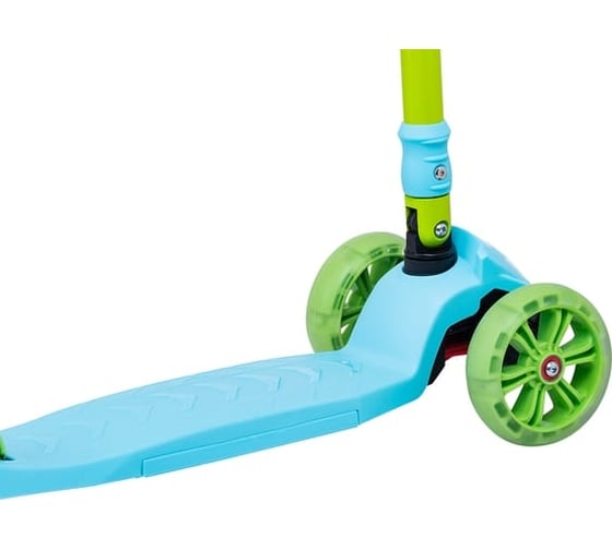 Трехколесный самокат Ridex Bunny, 135/90 мм, голубой/зеленый УТ-00018426
