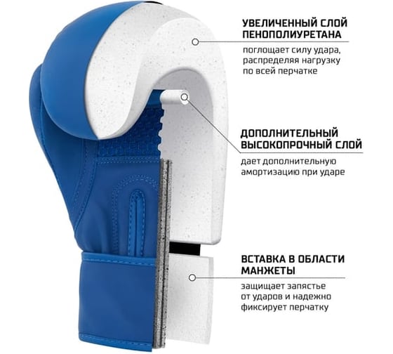 Боксерские перчатки Insane ORO IN23-BG400, ПУ, синий, 8 oz ЦБ-00002635