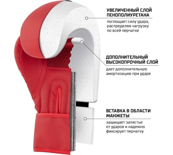Боксерские перчатки Insane ORO IN23-BG400, ПУ, красный, 8 oz ЦБ-00002631