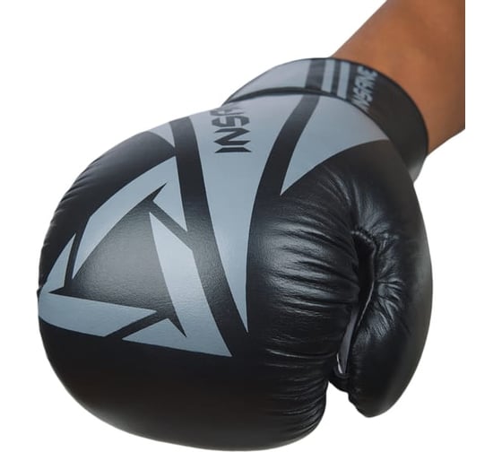 Боксерские перчатк Insane ARES IN22-BG300, кожа, черный, 8 oz УТ-00020340