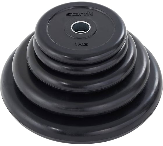 Обрезиненный диск Starfit BB-202 5 кг, d=26 мм, стальная втулка, черный УТ-00018806