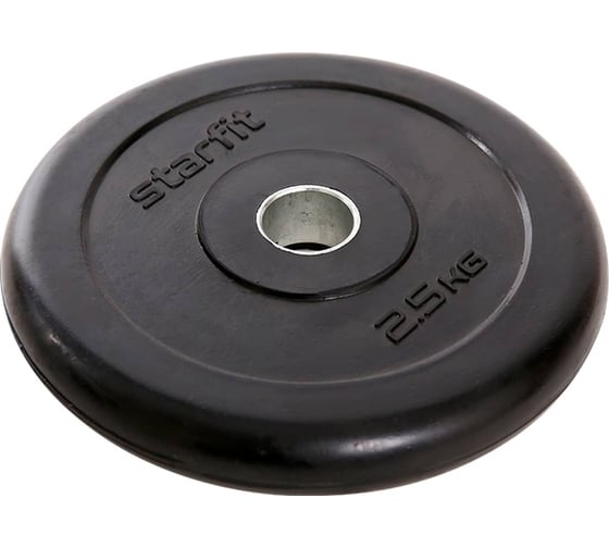 Обрезиненный диск Starfit BB-202 2.5 кг, d=26 мм, стальная втулка, черный ЦБ-00001412
