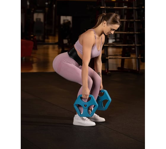 Обрезиненный диск с хватами Starfit BB-205 5 кг, d=26 мм, синий УТ-00018811
