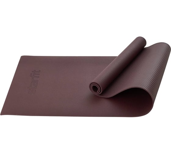 Коврик для йоги и фитнеса высокой плотности Starfit FM-103, PVC HD, 0.6 см, 183x61 см, горячий шоколад ЦБ-00001473