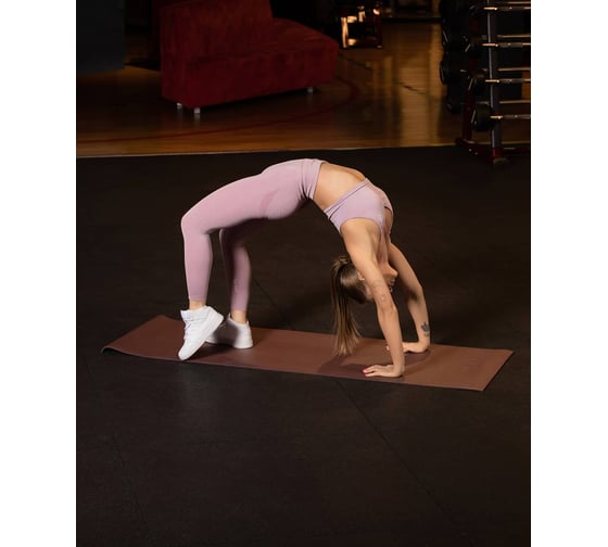 Коврик для йоги и фитнеса высокой плотности Starfit FM-103, PVC HD, 0.6 см, 183x61 см, горячий шоколад ЦБ-00001473