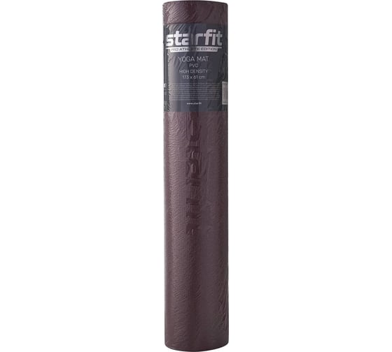 Коврик для йоги и фитнеса высокой плотности Starfit FM-103, PVC HD, 0.6 см, 173x61 см, горячий шоколад УТ-00019273