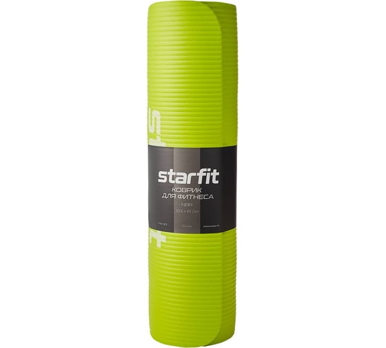 Коврик для йоги и фитнеса Starfit FM-301 NBR, 1.0 см, 183x61 см, лаймовый ЦБ-00002281