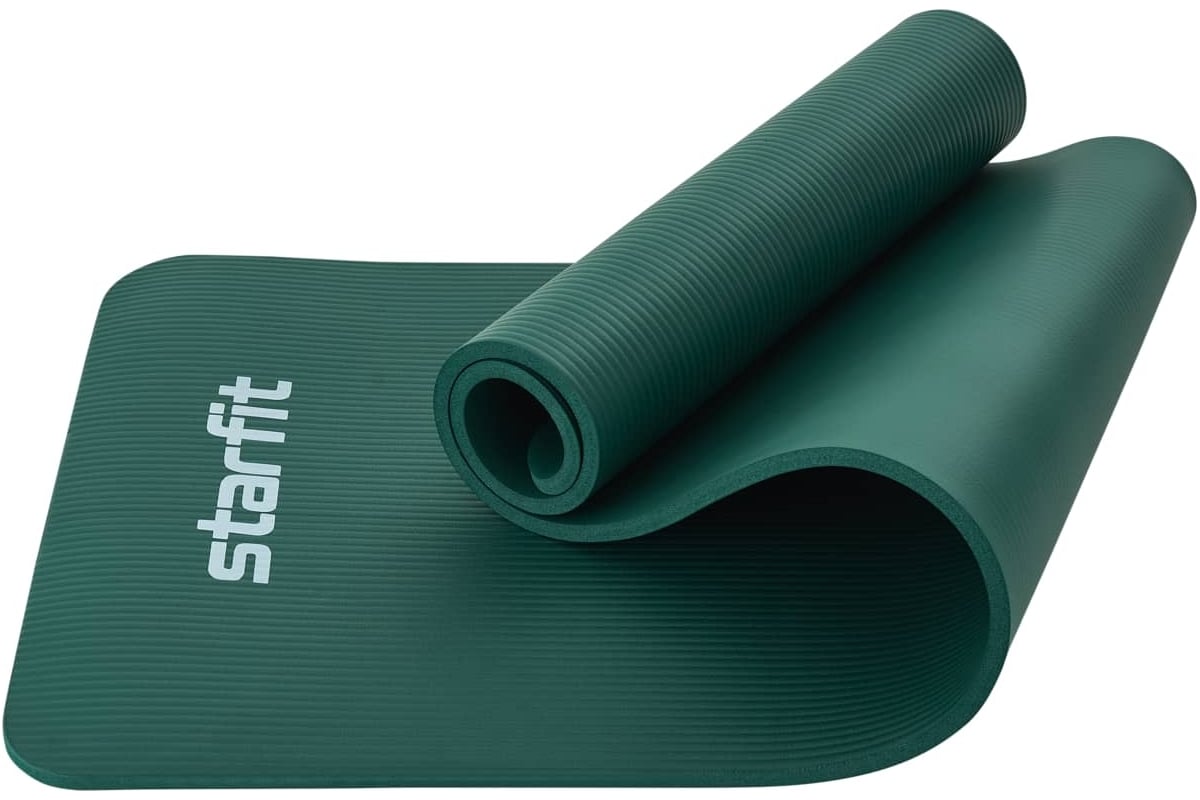 Коврик для йоги и фитнеса Starfit FM-301 NBR, 1.2 см, 183x61 см, изумрудный  ЦБ-00001751