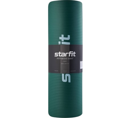 Коврик для йоги и фитнеса Starfit FM-301 NBR, 1.2 см, 183x61 см, изумрудный ЦБ-00001751