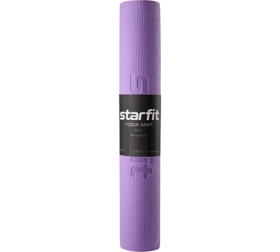 Коврик для йоги и фитнеса Starfit FM-101 PVC, 0.3 см, 183x61 см, фиолетовый пастель ЦБ-00001587