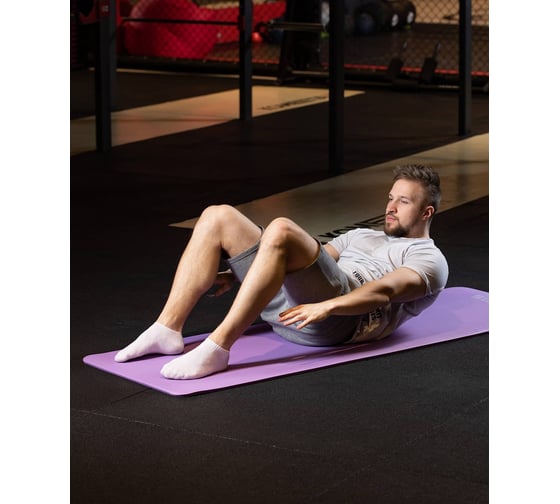Коврик для йоги и фитнеса Starfit FM-301 NBR, 1.0 см, 183x61 см, фиолетовый пастель УТ-00018919