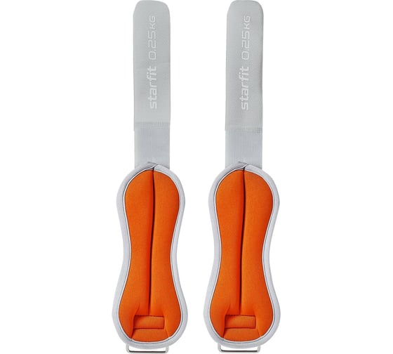 Универсальные утяжелители Starfit WT-502 0.25 кг, оранжевый/серый ЦБ-00002294