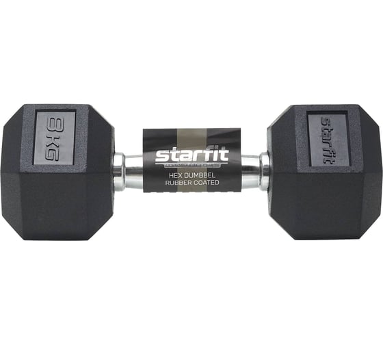 Гексагональная гантель Starfit DB-301 8 кг, обрезиненная, черный УТ-00019789
