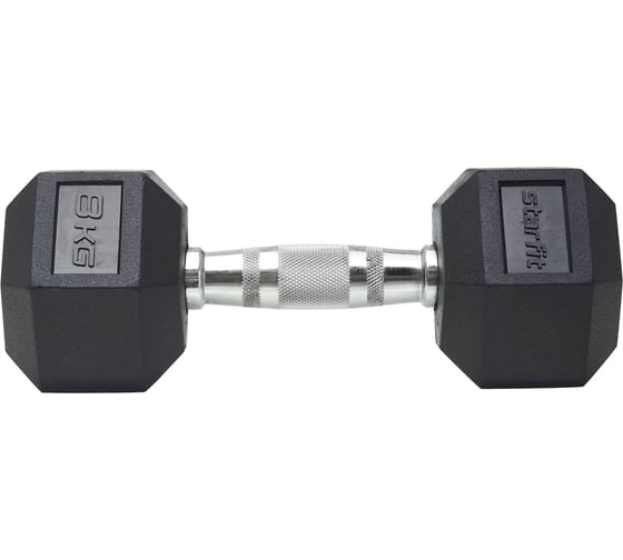 Гексагональная гантель Starfit DB-301 8 кг, обрезиненная, черный УТ-00019789
