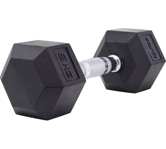 Гексагональная гантель Starfit DB-301 5 кг, обрезиненная, черный УТ-00019786