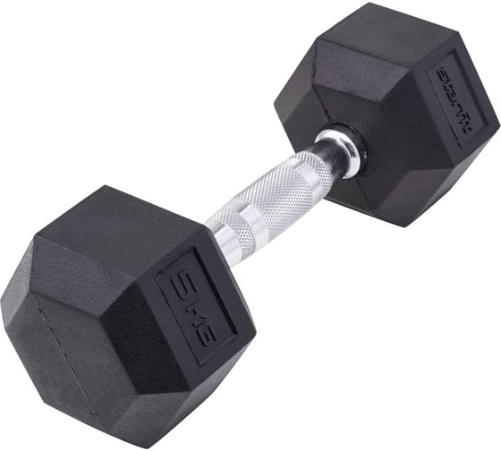 Гексагональная гантель Starfit DB-301 5 кг, обрезиненная, черный УТ-00019786