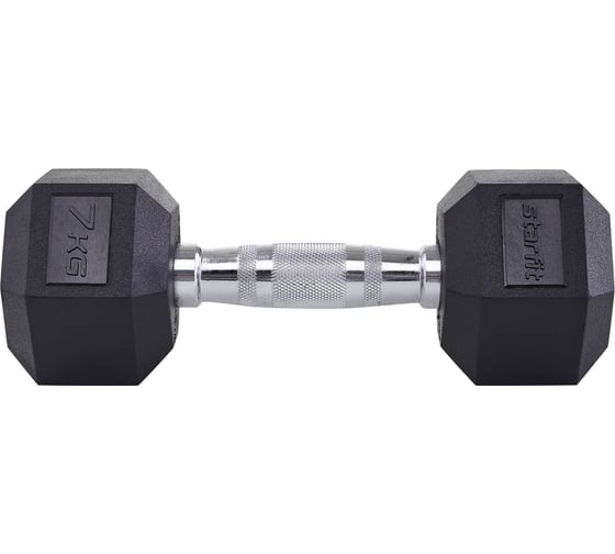 Гексагональная гантель Starfit DB-301 7 кг, обрезиненная, черный УТ-00019788