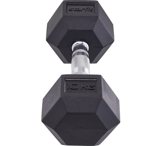 Гексагональная гантель Starfit DB-301 10 кг, обрезиненная, черный УТ-00019791