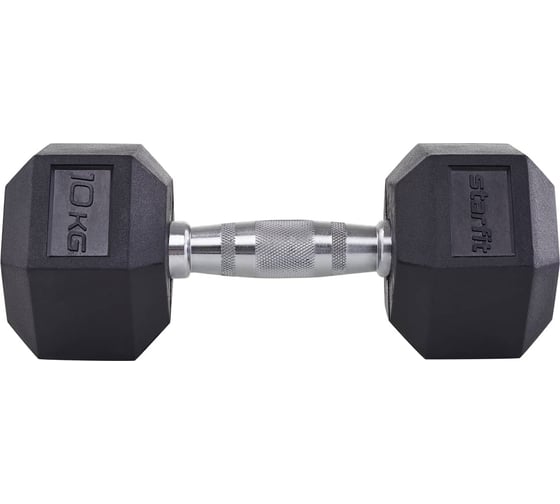 Гексагональная гантель Starfit DB-301 10 кг, обрезиненная, черный УТ-00019791