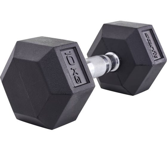 Гексагональная гантель Starfit DB-301 10 кг, обрезиненная, черный УТ-00019791