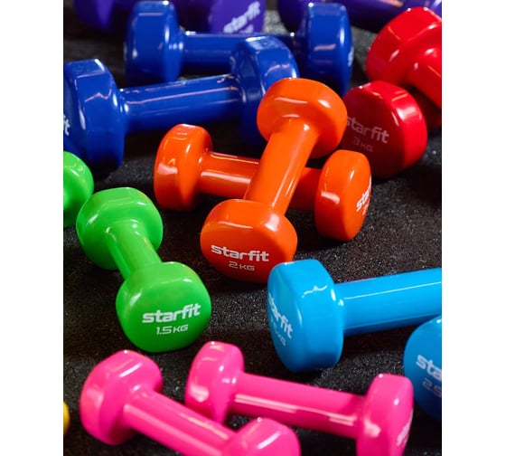 Виниловая гантель Starfit DB-101 2 кг, оранжевый ЦБ-00001448