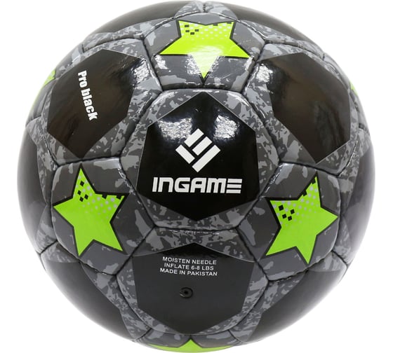 Футбольный мяч INGAME ifb-117 pro black, №5 черно-зеленый УТ-00001242