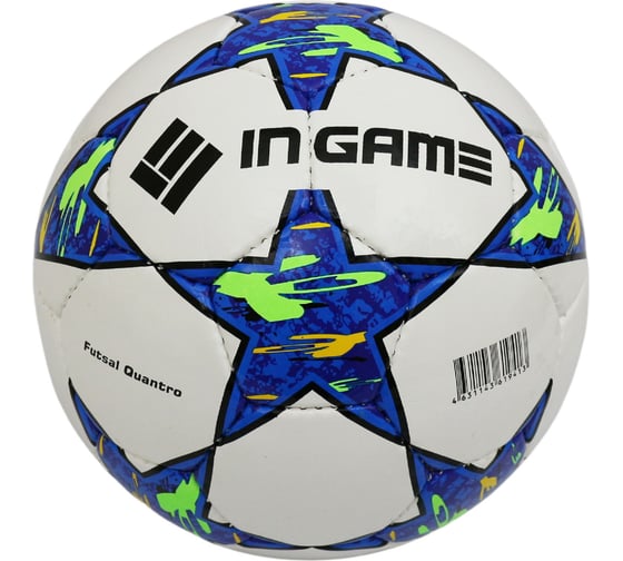 Футбольный мяч INGAME pro quantro, №4 голубой 00000070303