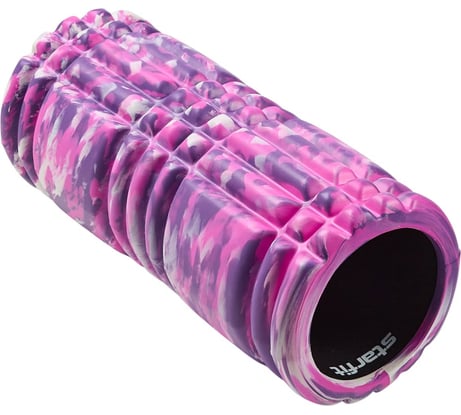 Массажный ролик Starfit FA-508 EVA/PP, низкая жесткость, 33x14 cм, розовый камуфляж/черный ЦБ-00001501
