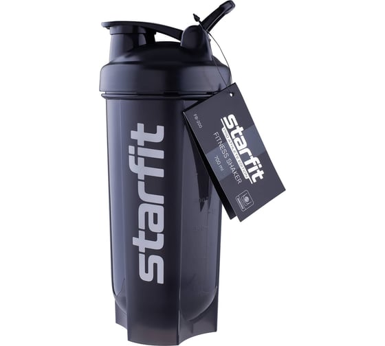 Шейкер с металлическим венчиком Starfit FB-200 сферическое дно, серый/черный УТ-00019282