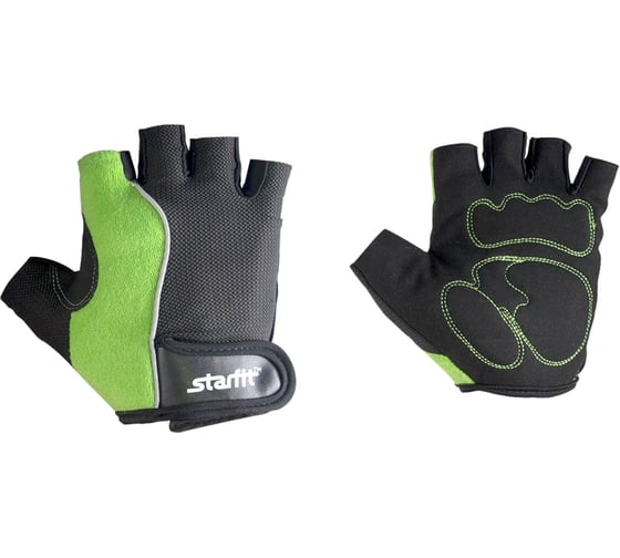 Перчатки для фитнеса Starfit SU-108, зеленый/черный УТ-00009314 1