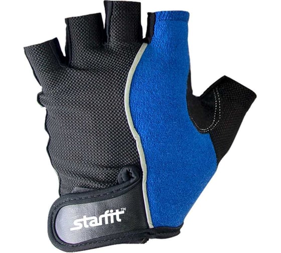 Перчатки для фитнеса Starfit SU-108, синий/черный УТ-00009315
