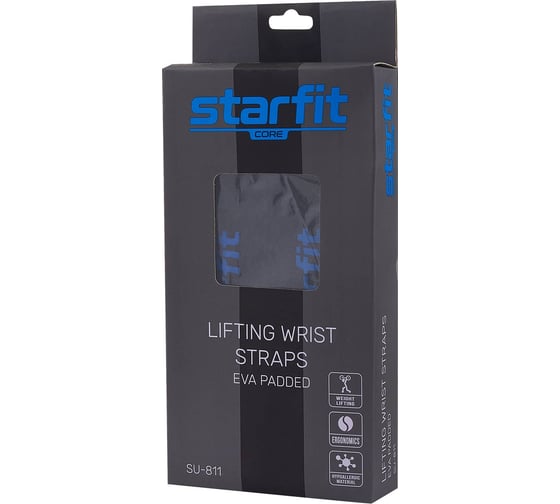 Лямки для тяги Starfit SU-811 с накладкой EVA, черный УТ-00018948