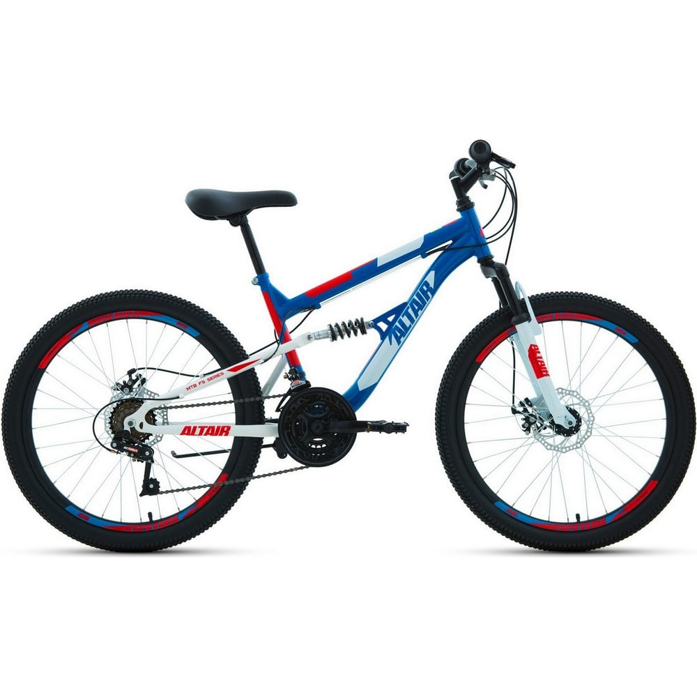 Велосипед ALTAIR MTB FS 24 D, 24 18 скоростей, рост 15, 2022г, синий ...