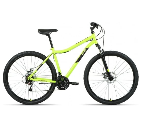 Велосипед ALTAIR MTB HT 29 2.0 D, 21 скорость, рост 19, 2022г, ярко-зеленый/черный RBK22AL29169