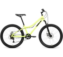 Велосипед ALTAIR MTB HT 24 2.0 D, 6 скоростей, рост 12, 2022г, ярко-зеленый/черный IBK22AL24096