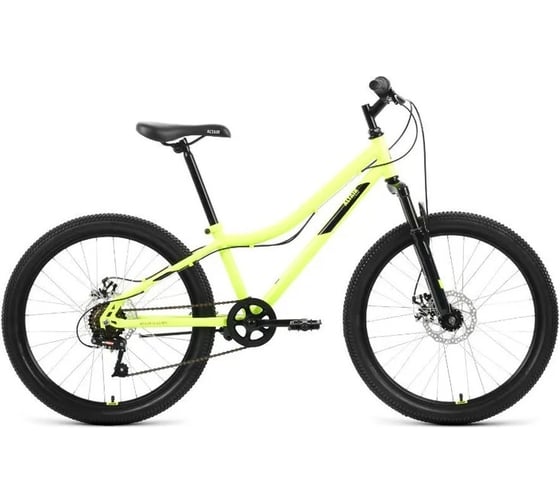 Велосипед ALTAIR MTB HT 24 2.0 D, 6 скоростей, рост 12, 2022г, ярко-зеленый/черный IBK22AL24096 1