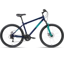 Велосипед ALTAIR MTB HT 26 2.0 D , 21 скорость, рост 17, 2022г, темно-синий/бирюзовый RBK22AL26109