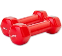 Набор обрезиненных гантелей BRADEX 2 шт по 3 кг, красные, SF 0600